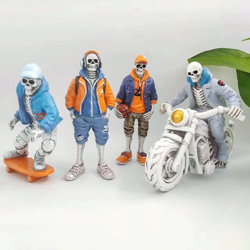 

Halloween Cool Street Skeleton Doll Resin Ornaments Home Desk Decorations Crafts