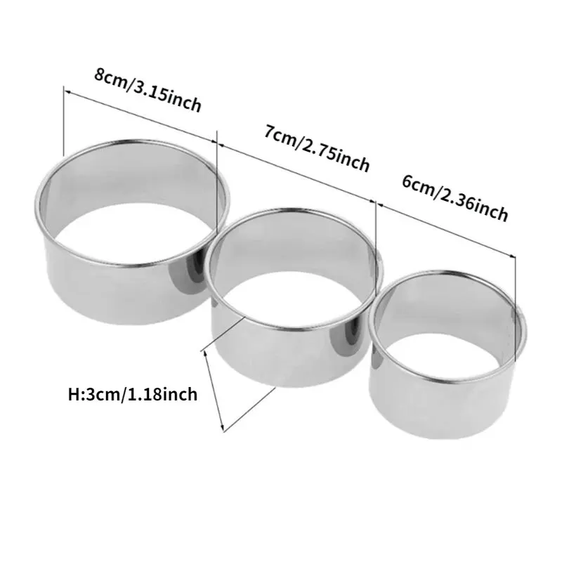 Dumpling Skin Mold 3/10 Pieces/set Stainless Steel Circular Biscuit Baking Tool Cutting Tool Clay Mold