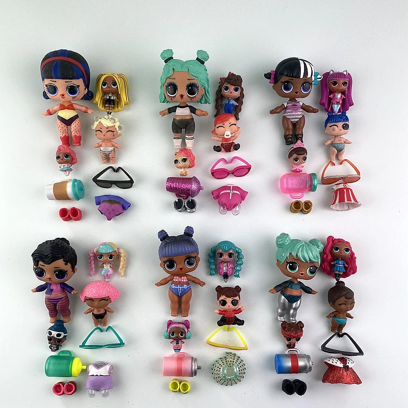 8 Pz/Set 100% Bambole Lol Originali 8Cm 4Cm 2Cm Grandi Sorelle Lol Bambola Con Vestiti Vestiti Accessori Regalo Per Ragazze
