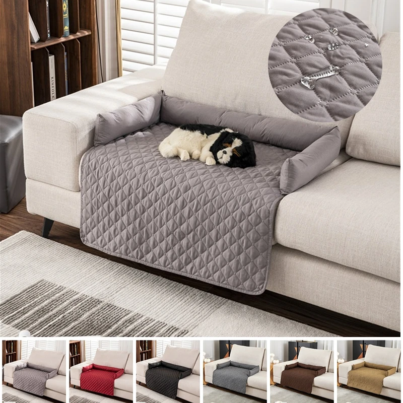 Capa De Sofá Triflice Xadrez Azul - Protetor Macio E Antiderrapante Para Pets - 70x150 Cm