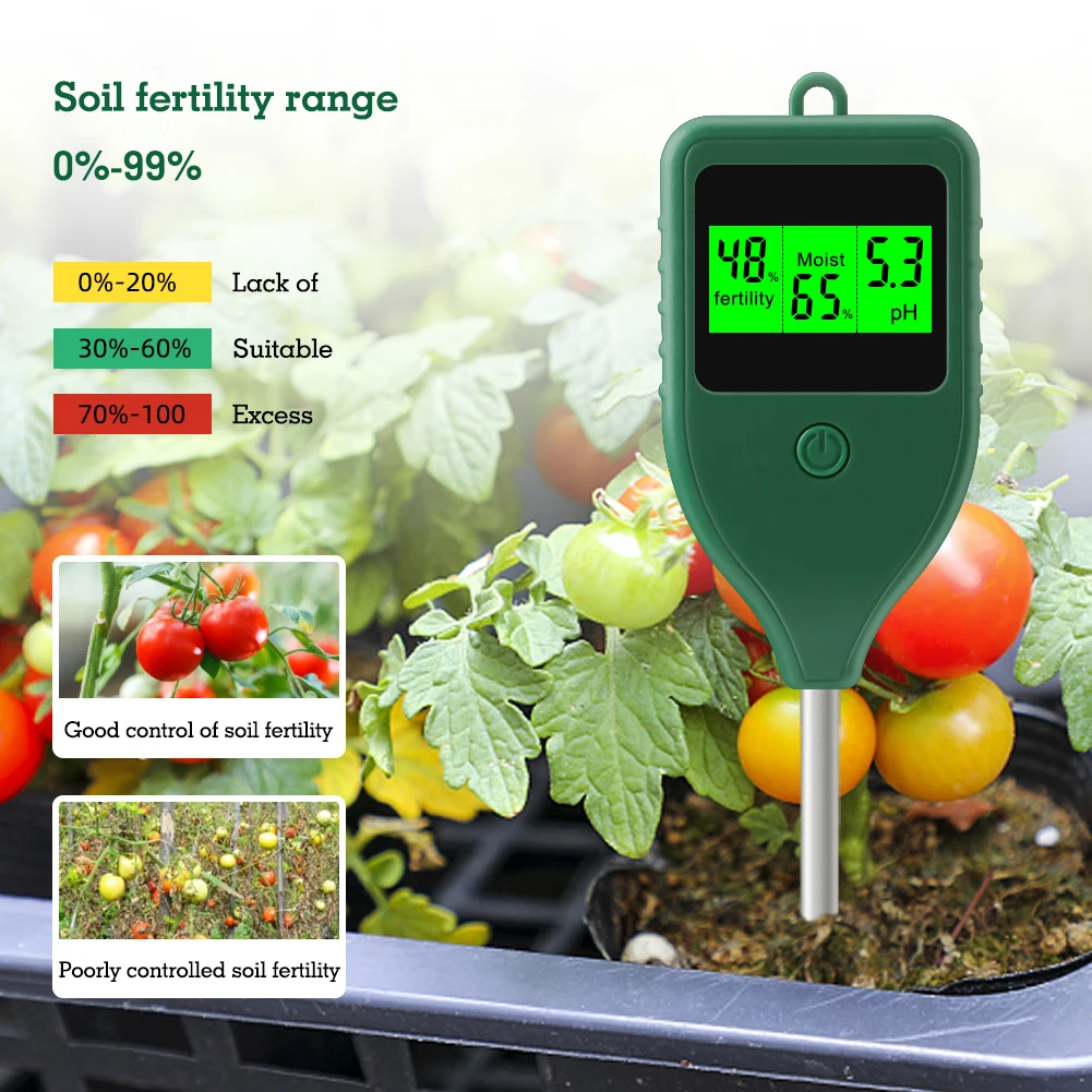 Yieryi 3 in 1 Soil PH Meter Farm Garden Fertility Tester Soil Moisture Test Detector for Indoor Planting, Potted Plants, Lawn 3