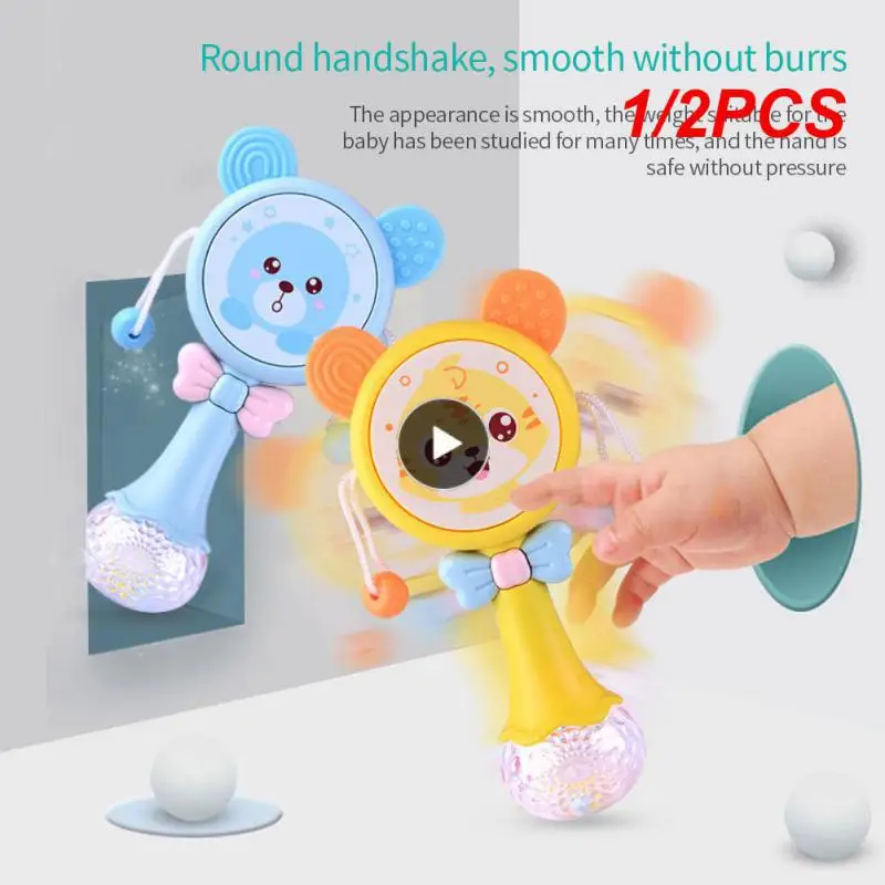 

Children's Tooth Glue Sand Hammer Rattle Baby Electric Light Music Hand Shake Rhythm Stick Baby Toys