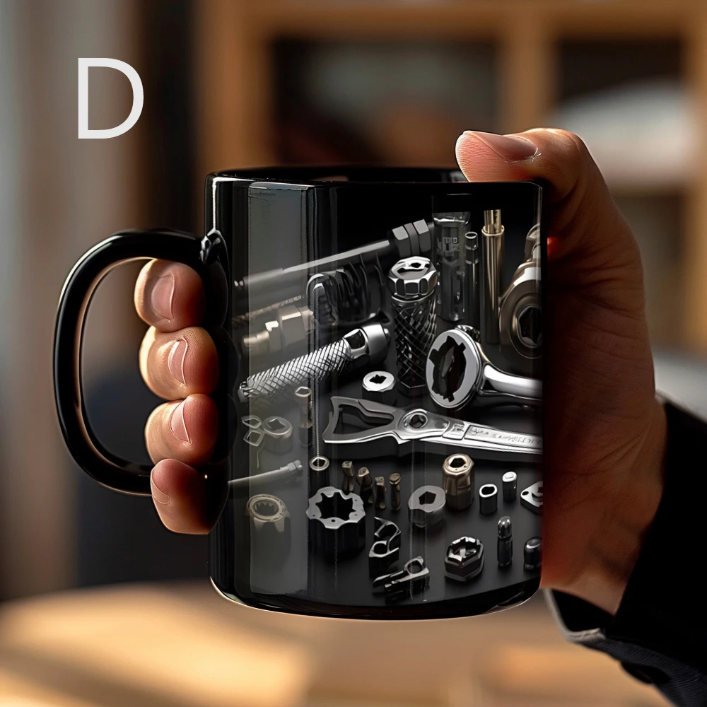 Shop4Ever Tasse à Café Fantaisie En Céramique Avec Poignée Noire