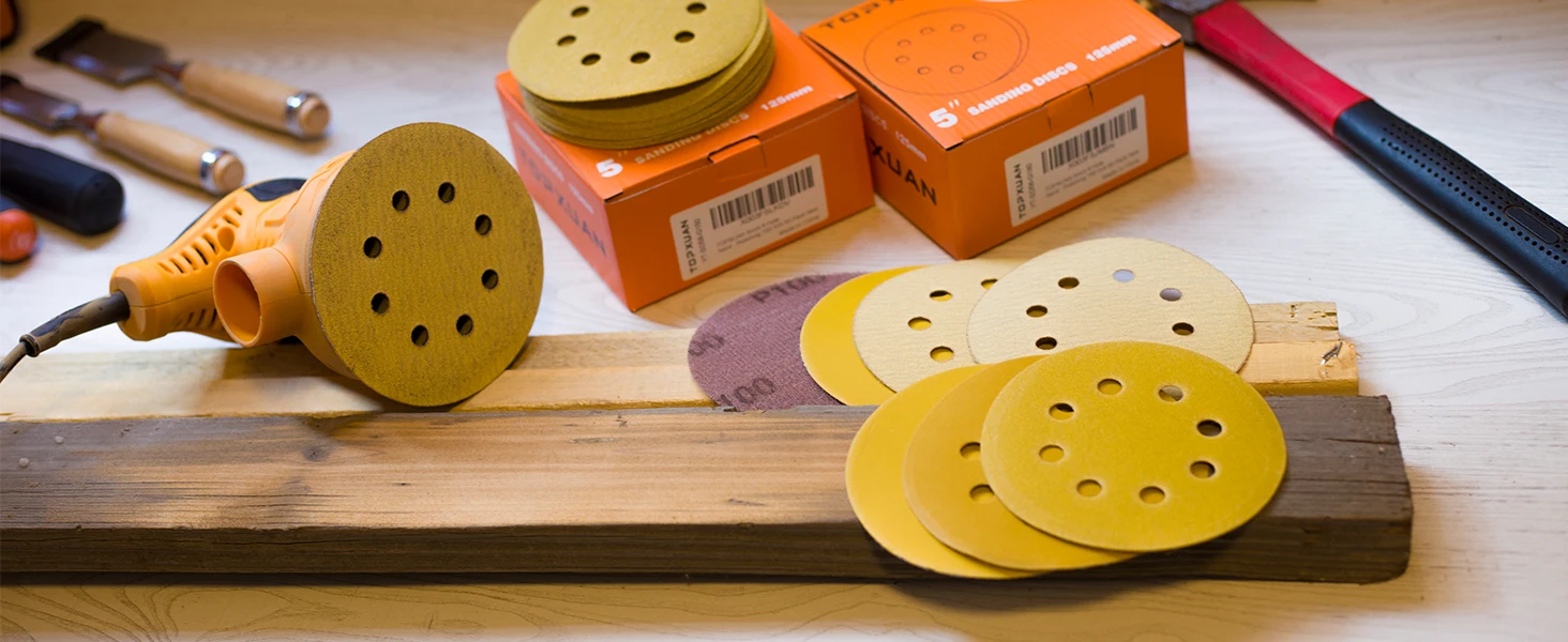 8 Löcher 125 mm 20 Stück gelbes Schleifpapier 5 Zoll, Scheiben Schleifer Auto Holzbearbeitung Metall Schleifscheibe Schleifpolierwerkzeug – Detail 20