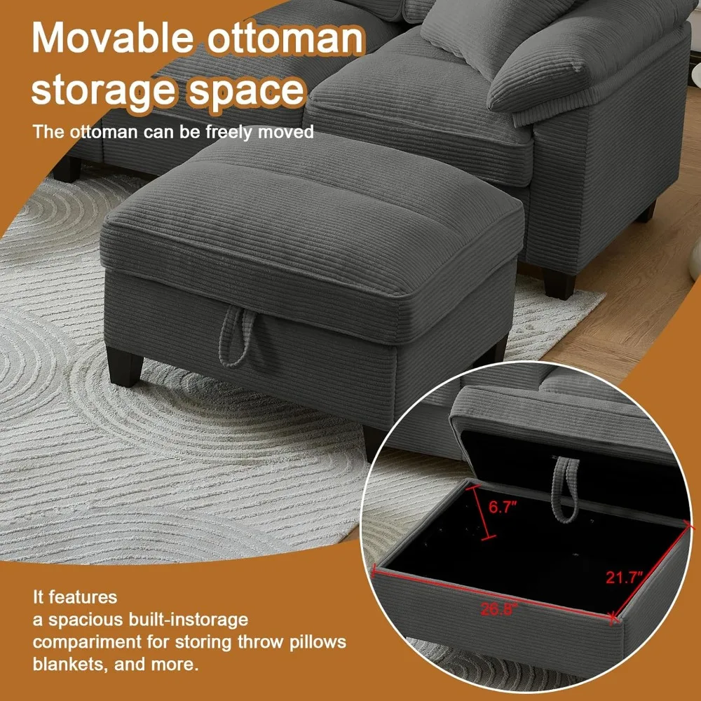 U Shaped Cloud Sectional 6