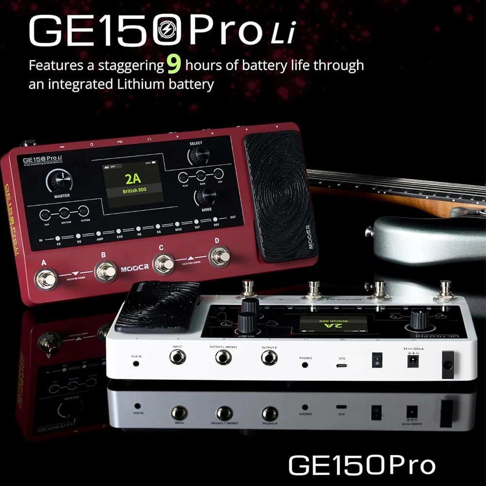 MOOER GE150 Pro(フットスイッチキャップ付き) MOOER-GE150 pro li-マルチエフェクトエレキギターペダル,アンプ