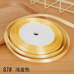 Elegant 6mm Satin Ribbon for DIY Crafts and Gift Wrapping (6mm Light Gold)