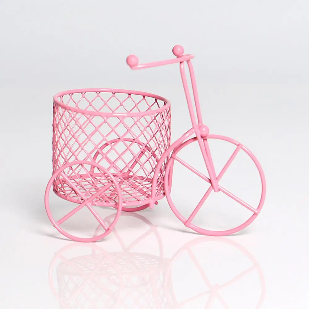 Mini Ornaments Iron Tricycle Retro Beauty Sponge Storage Jewelry Container Art Decoration Cute Shelves Closet Home Organizer