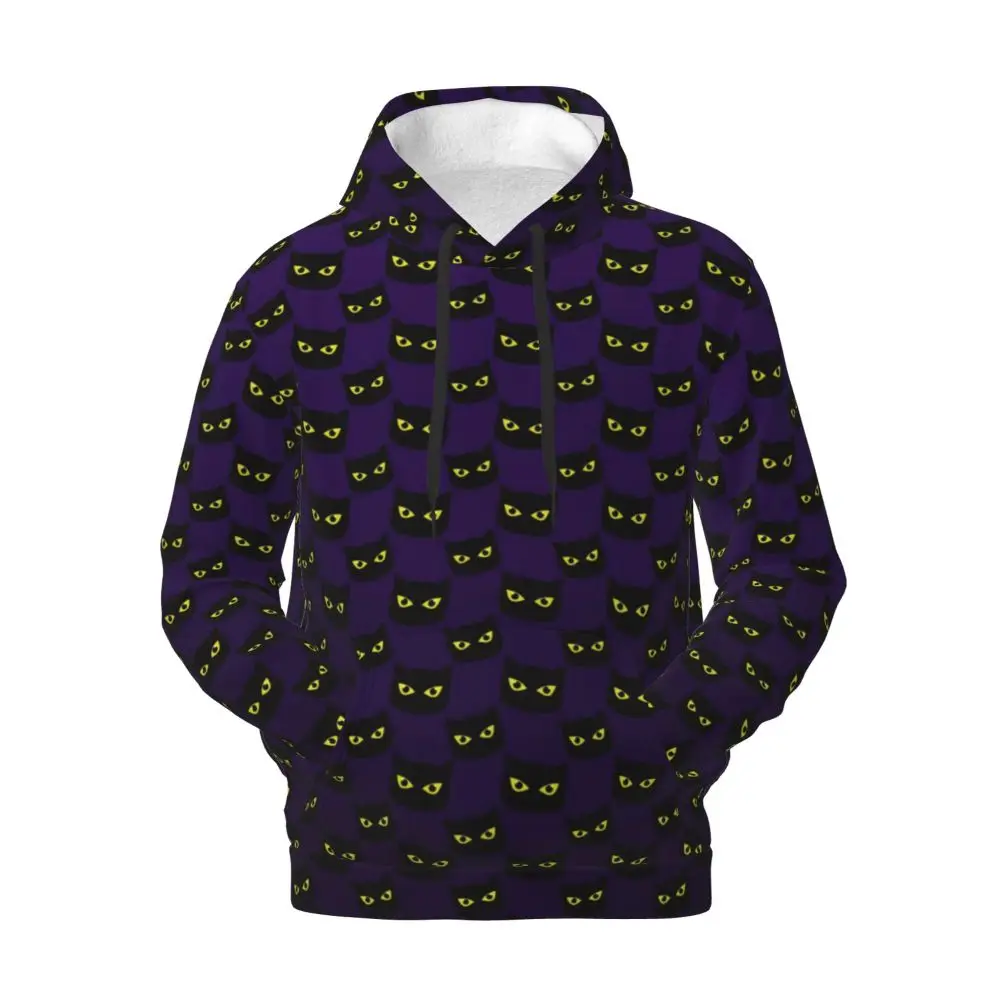 Description Picture 3 of itemScaredy Black Cat Casual Hoodies Men Halloween Vintage Pullover Hoodie Winter Streetwear Graphic Sweatshirts Oversize Top