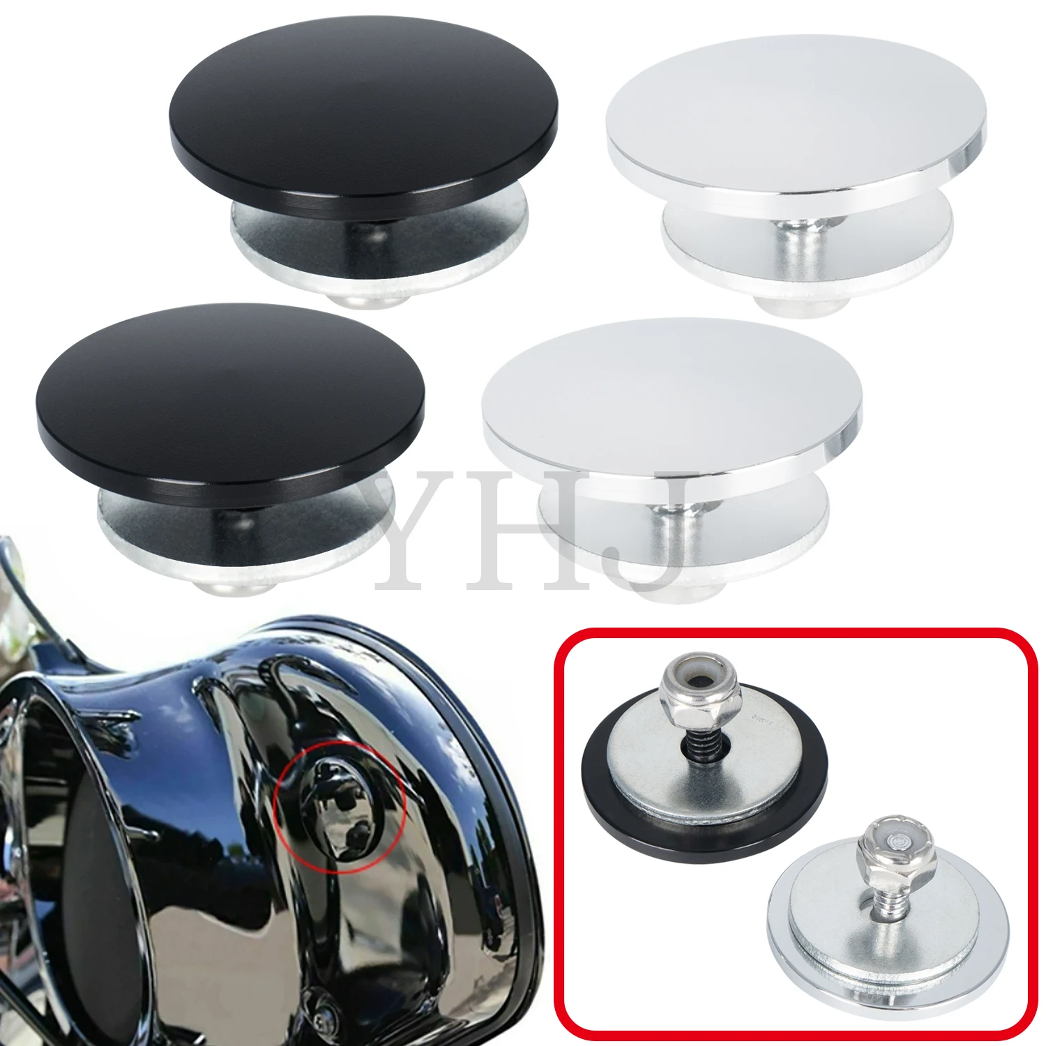 

Motorcycle Inner Fairing Mirror Plugs Chrome/Black For Harley Street Glide Electra Glide 1996-2022 EFI FLHXI FLHX Tri Glide09-22