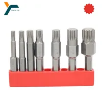 Tournevis Torx cannelé à 12 points, embout de 1/4 pouces, tige hexagonale, tête de perceuse à vent 50mm, clé à vis magnétique M4 M5 M6 M7 M8 M10 M12 7 pièces 1