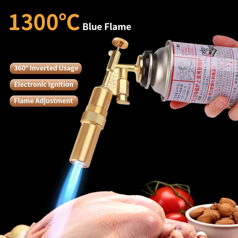 Welding Gas Burner Flame Gun Flame Gas Torch Blowtorch Cooking Outdoor Soldering Butane Auto Ignition Lighter Heating