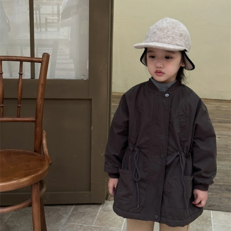 

Girls Coat Jacket Winter Cotton Windbreak 2023 Cool Warm Thicken Teenagers Overcoat Plus Size Children's Clothing