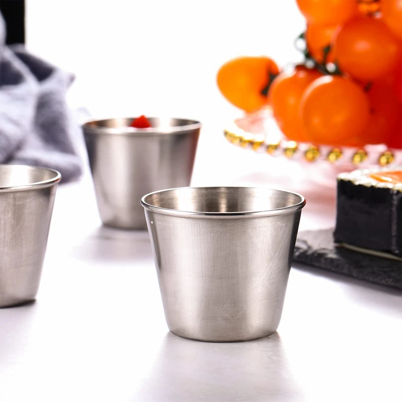 (24 Pack, 2 Sizes) Small Sauce Cups, Stainless Steel Ramekin Dipping Sauce  Cup, Commercial Grade Individual Round Condiment Cups (12 of - 1.5oz: 12 of