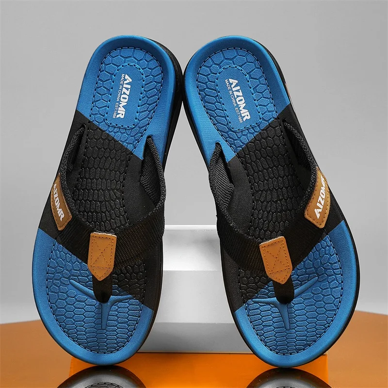 Men Slippers New Summer Non-slip Beach Men Sandals Fashion Trendy Colorful Casual Slides Shoes Outdoor Breathable Flip Flops