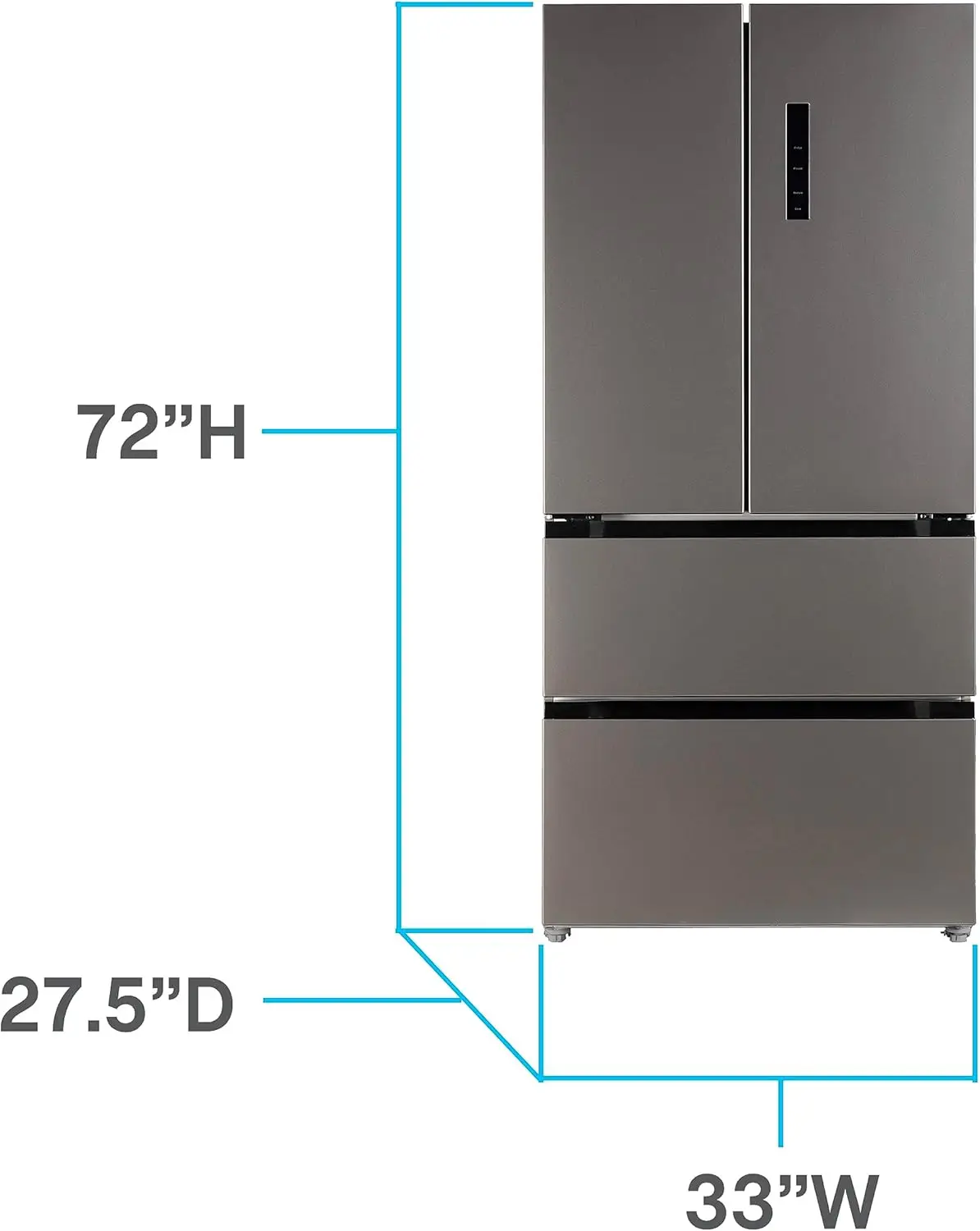 Frost Free French Door Refrigerator, 18-Cu.Ft, Metallic 6