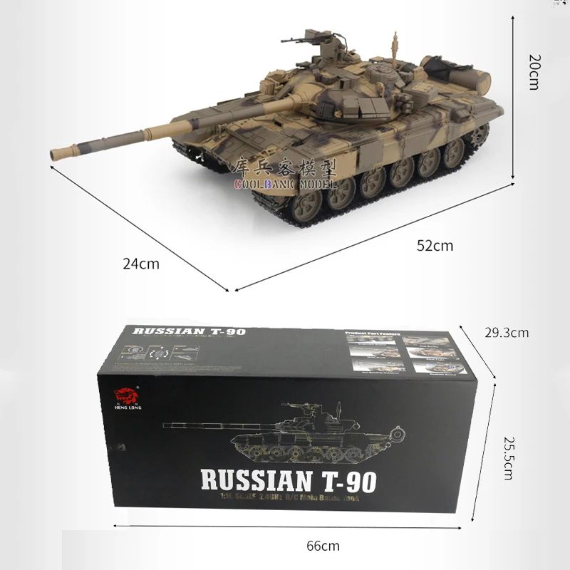 Coolbank Rc Tank Russian t-90 1:16 Remote Control Tank Model That Shoots Military Vehicle Toys for 14+ Boys Heng long 3938 t-90 6