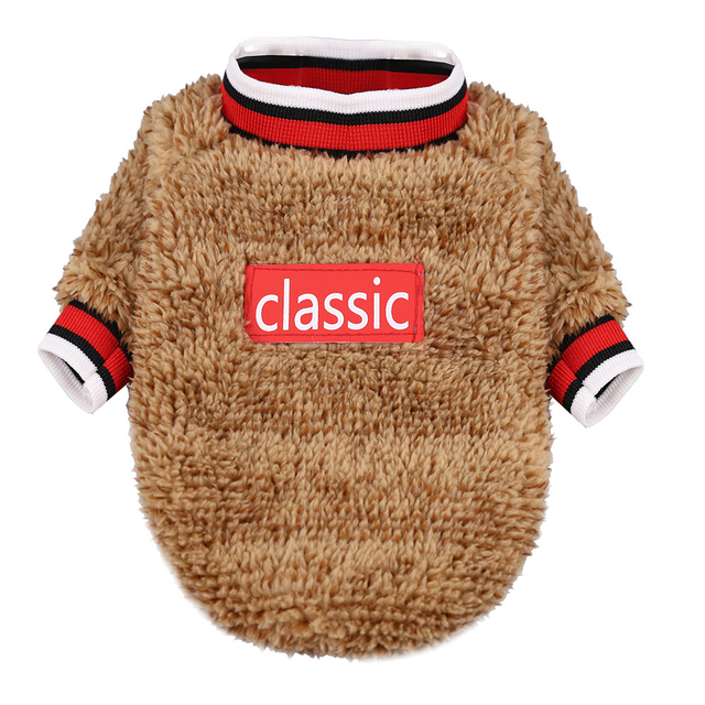 Winter Warm Pet Dog Sweater Dog Clothes Cashmere Lamb Classical Thicken Dog Cat Coat Jacket Costume Pet Clothing