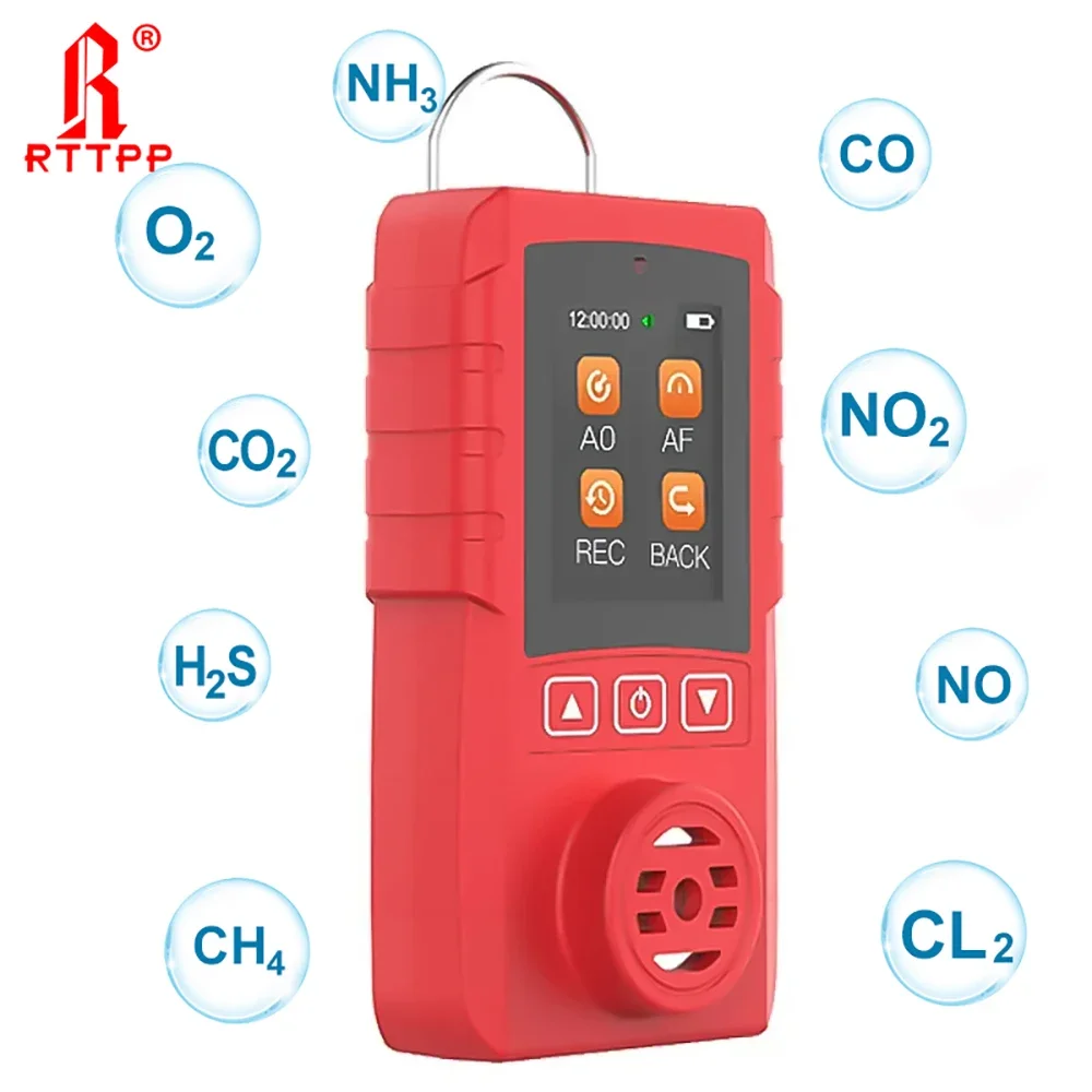 RTTPP 휴대용 단일 가스 감지기 핸드헬드 H2S CO O2 EX LEL 가스..