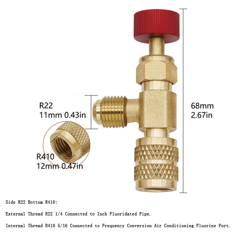 2/1PCS Air Conditioner Plus Safety Liquid Valve R410 Refrigerant Vacuum Maintenance Switch Charging Safety Adaptor R22 Detection