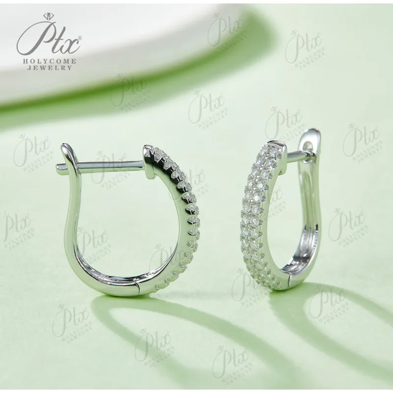 Runde Form Moissanit Ohrring Schmuck D Farbe 100 % 925 Sterling Silber vergoldet 18 Karat für Frauen Feines Jubiläumsgeschenk – Detail 4
