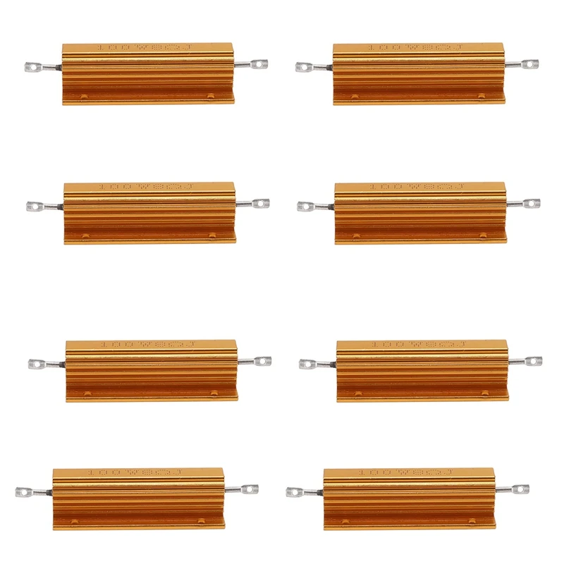 

8X Gold Aluminum Clad Power Resistor Resistance 100W, 8 Ohm 8R