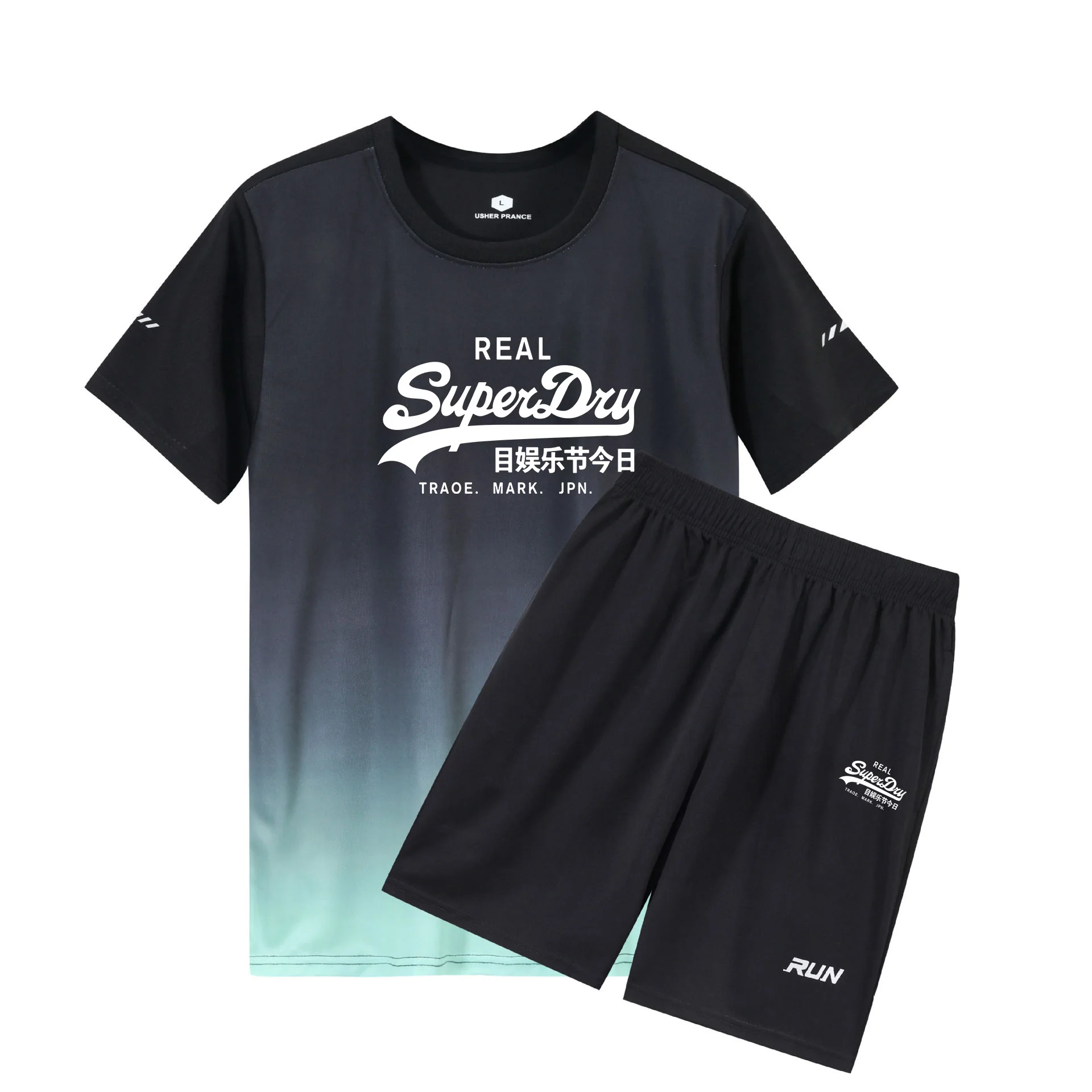 

Новинка 2024, летняя спортивная одежда для мужчин, костюм для бадминтона с градиентным принтом, футболка и шорты для бега на открытом воздухе, дышащий мужской спортивный костюм