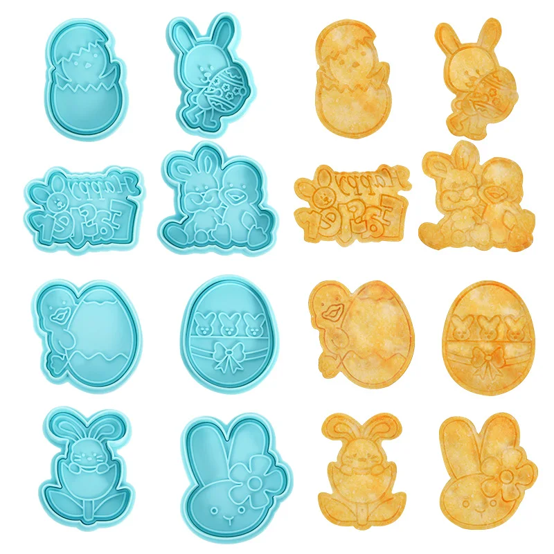 4/5Pcs Easter Cookie Cutter Mold Easter Eggs Rabbit Chick Biscuit Fondant Mould For Home Party Cake Decor DIY Baking Tool cookie cutter baking mold cookie mould baking decorating tools cookie maker press kit
