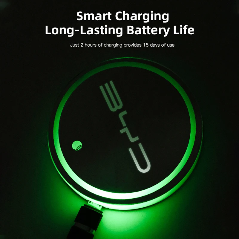 BYD 자동차 발광 코스터 LED 라이트 워터컵 매트 (BYD 아토 E6, 탕 F3, 송 F3R, 칭위안 I3, S7, G3 차량용) USB 충전식 코스터