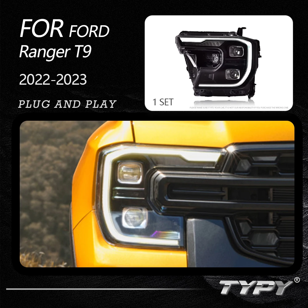 

TYPY Car Headlights For Ford Ranger T9 2022-2023 LED Car Lamps Daytime Running Lights Dynamic Turn Signals Car Accessories