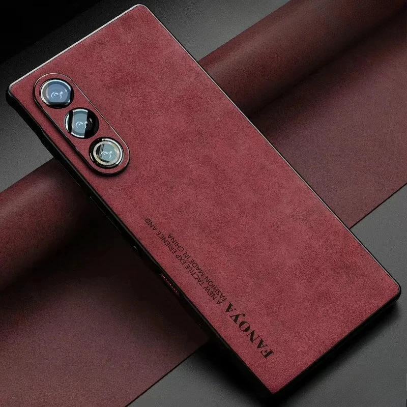 Luxury Sheepskin Leather Phone Case with Matte Silicone Bumper Cover