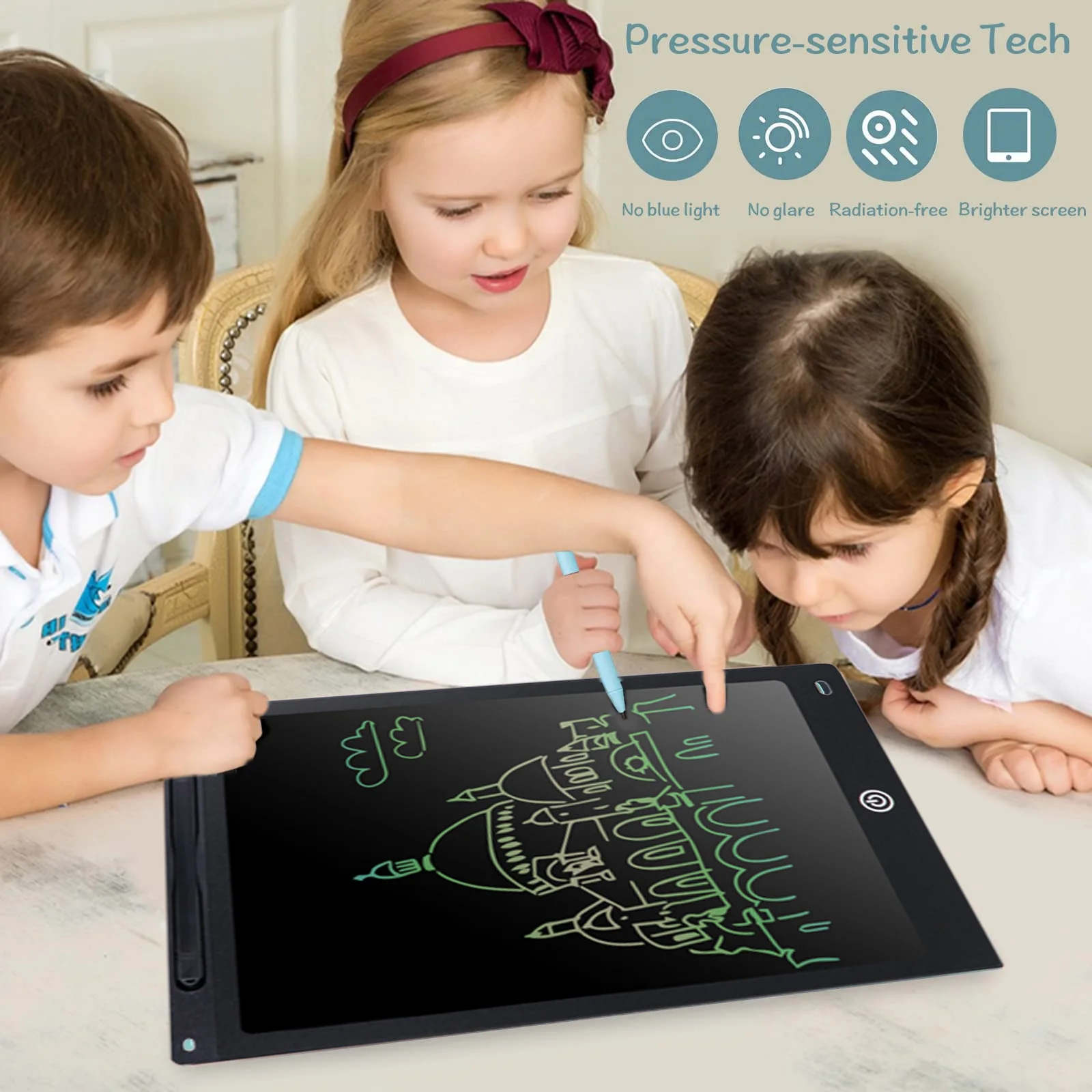 12 Inch Electronic Drawing Board(Brightness Increase By 20%), Writing Tablet For Kids, Colorful Screen Doodle Board 5