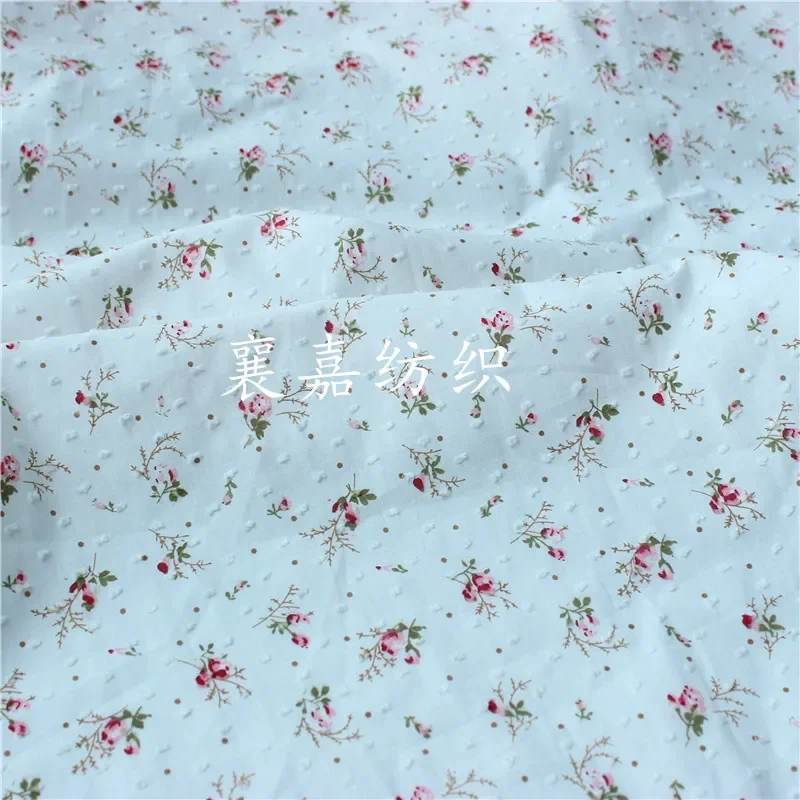작은 꽃무늬 장미 코튼 폴카 도트 원단 150x50cm 어린이 의류 여성 블라우스 스커트 DIY 컷 셔츠 홈 데코