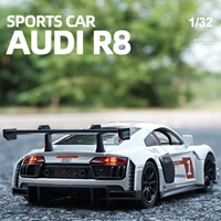 1:32 AUDI R8 Le Mans Alloy Racing Car Model Diecast & Toy Vehicles Metal Toy Car Model Sound and Light Collection Toy Gift 1