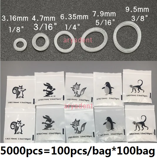 5000pcs Dental Orthodontic Elastics Rubber Bands Ligature Ties Teeth Bands Clear 2.5/3.5/4.5/6