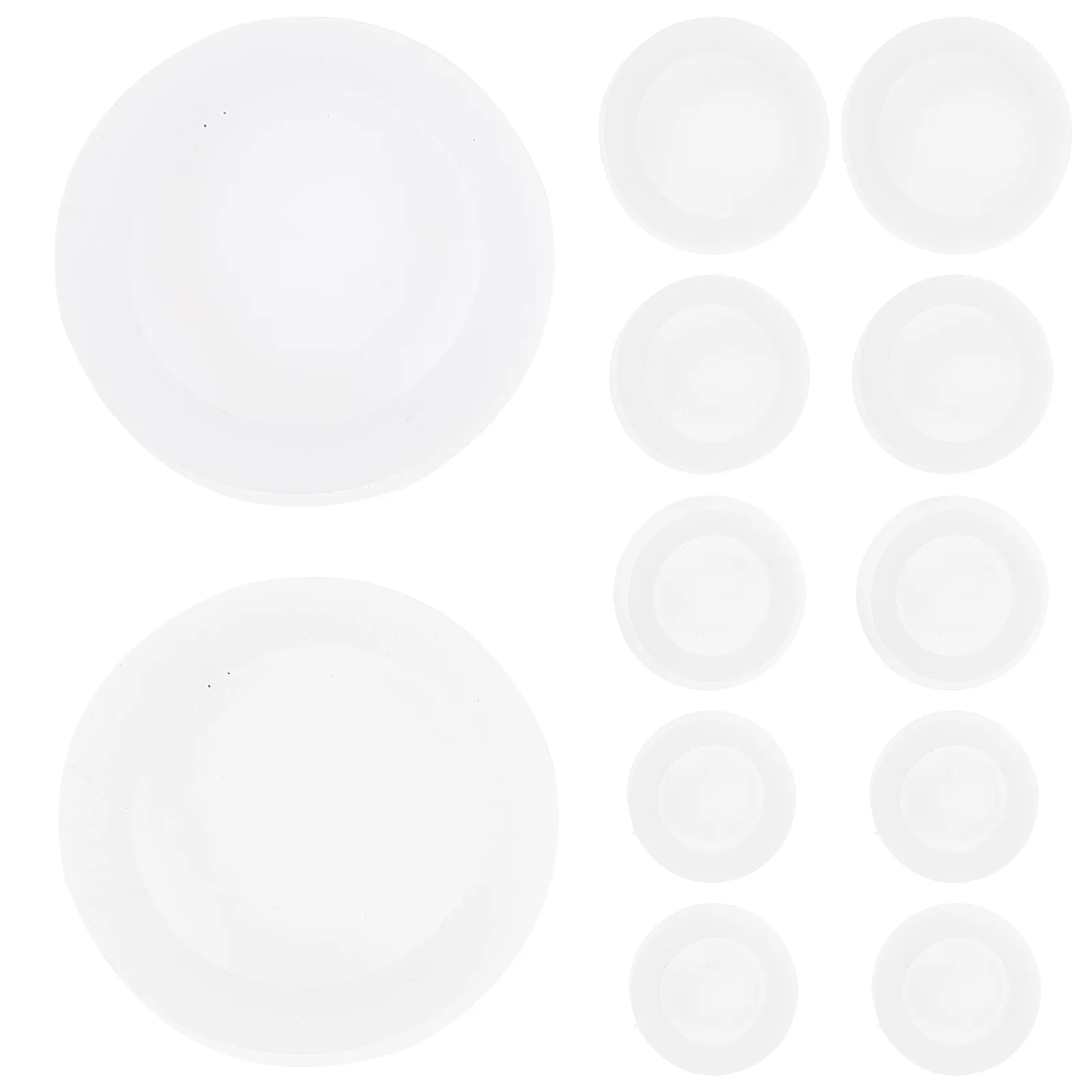 20 Pcs White Round Rubber Stopper Piggy Bank Coin Plug Replacement Caps Assorted Sizes Money Boxes Home Decor Storage Containers