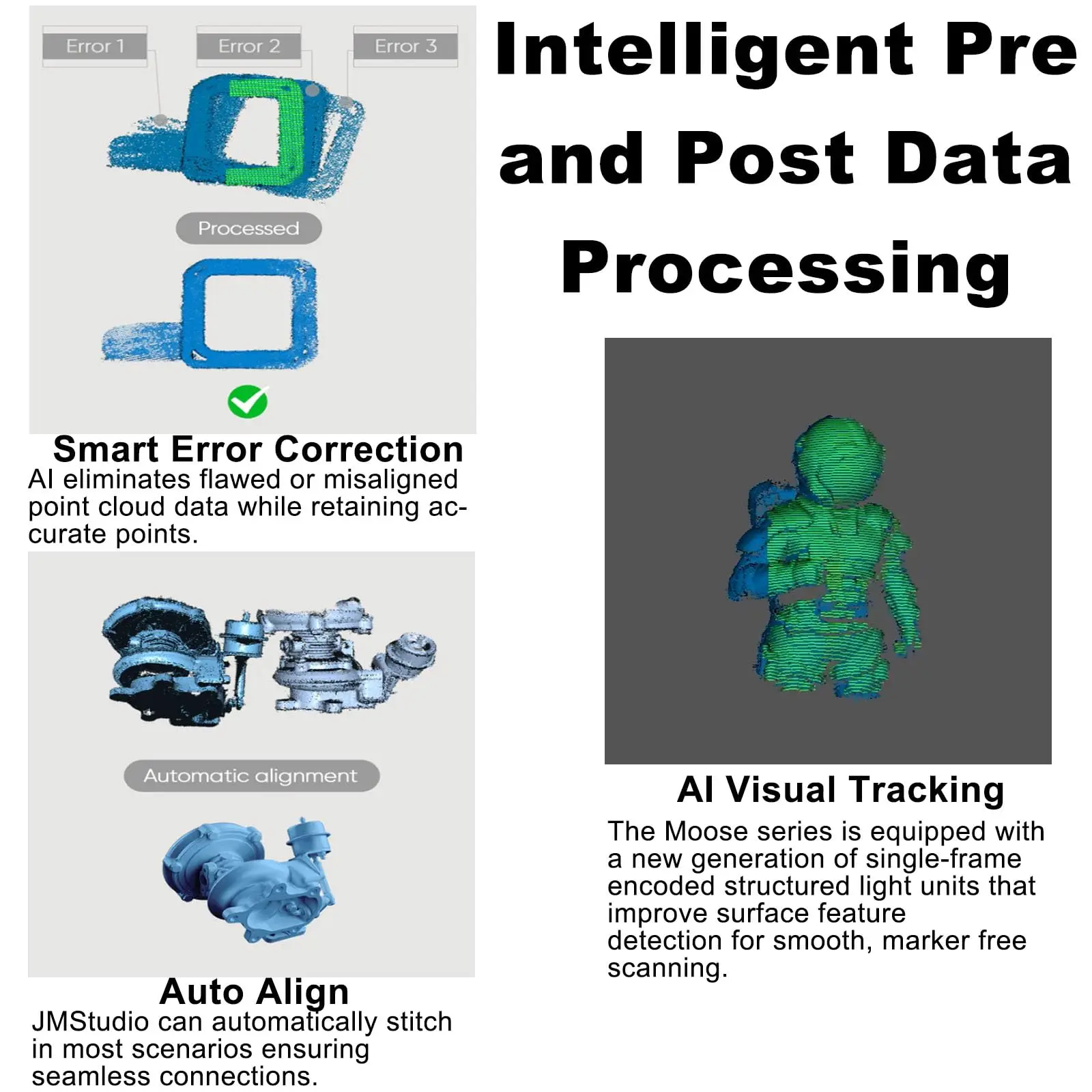 3D Scanner Moose Lite for 3D Printing Printer Accessories NIR Light & AI Visual Tracking Technology 0.05mm Accuracy