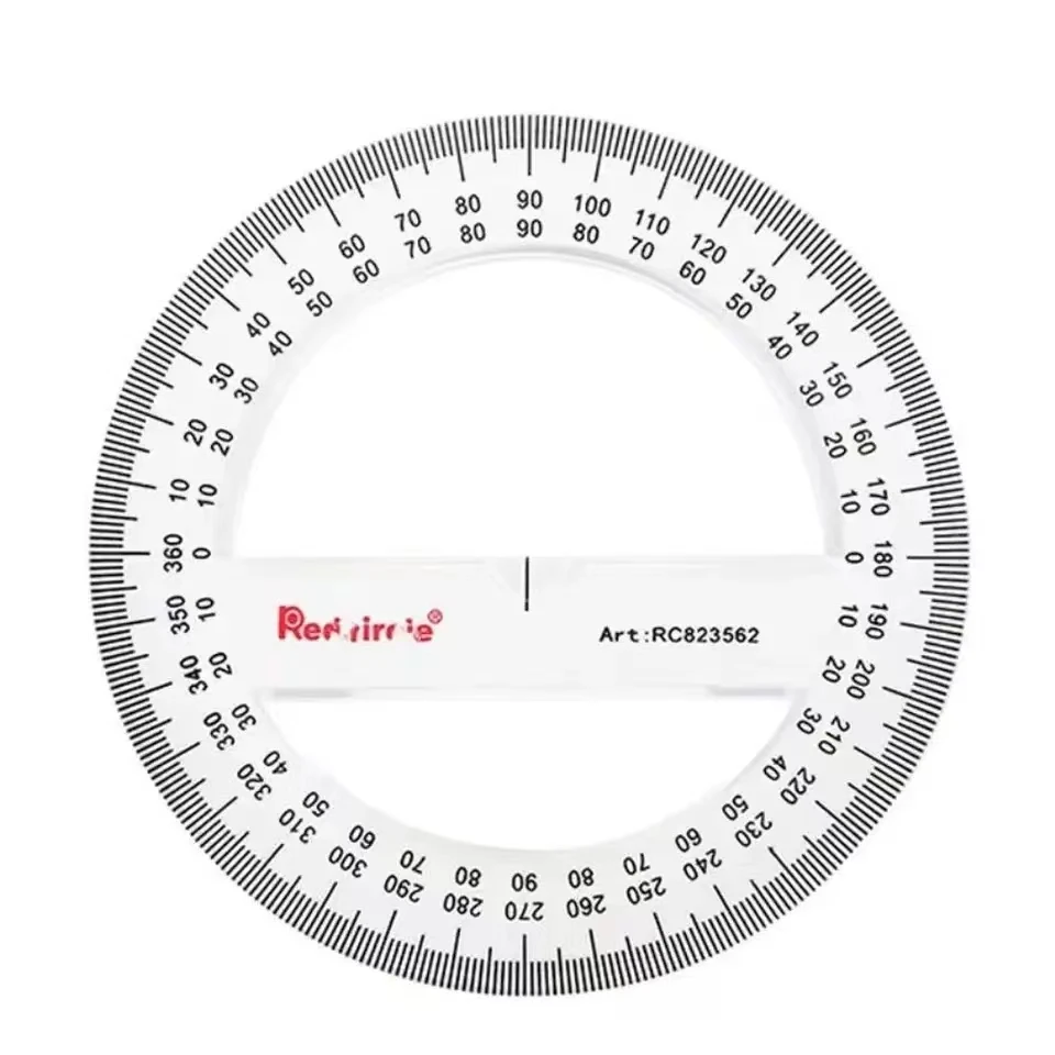 플라스틱 수학 각도기, 180 도, 360 도, 2PSC