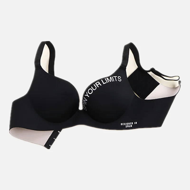 Simplicity Deep V Bralette - Womens Seamless Lingerie with Printed Design