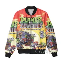 CAVVING 3D Printed  Plant Vs Zombie Zipper Bomber Jackets Men Overcoat Mens Coat Zip Up Jackets for Women/Men  J01 2