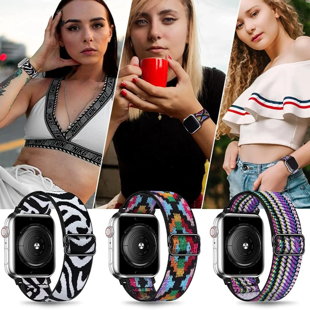 Comfortable Adjustable Nylon Braided Strap for Smartwatches