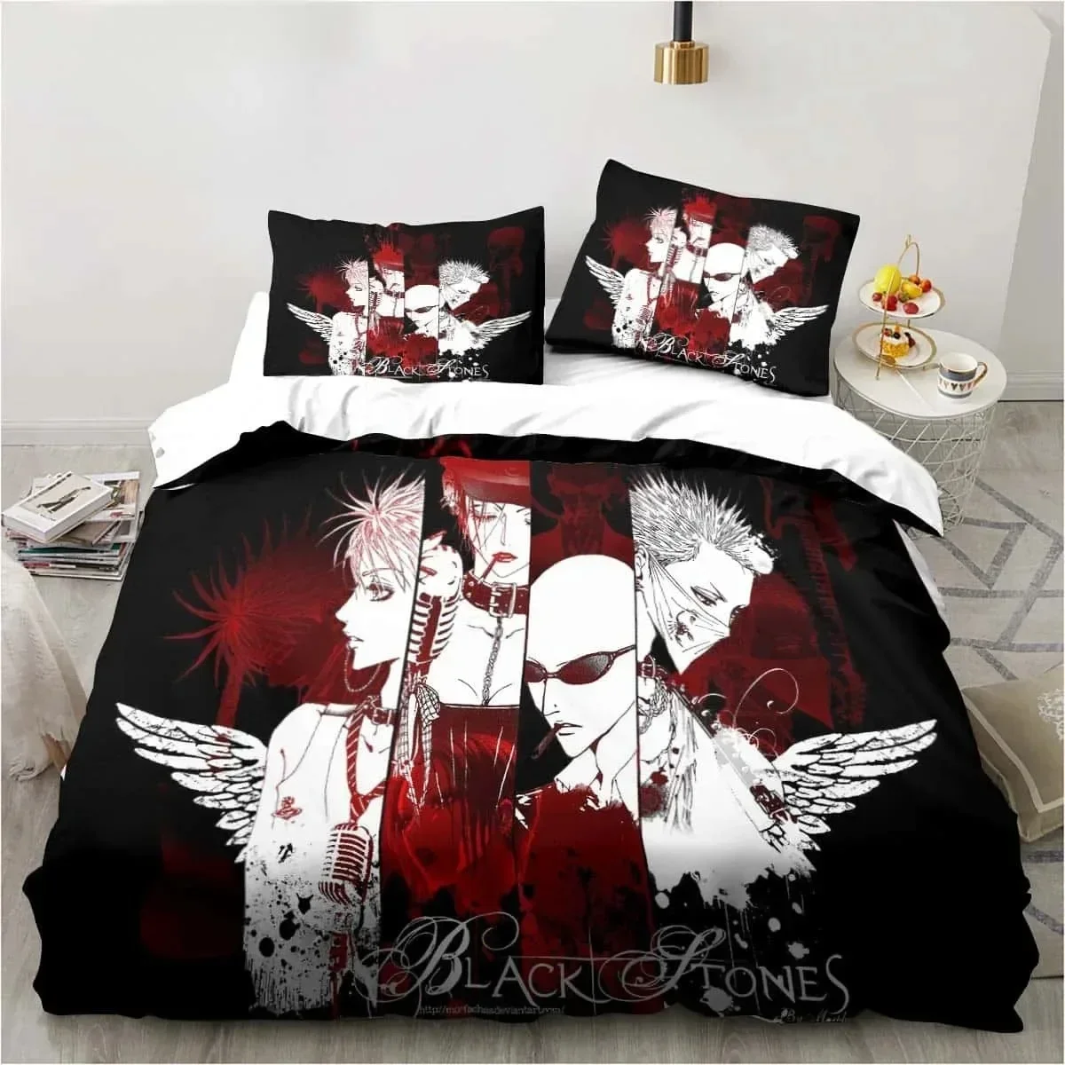 N-NANA M-Manga Anime 3D Printed Bedding Set with Pillowcases Duvet Cover for Single Twin Double Bed Girls Manga Bedroom Decor