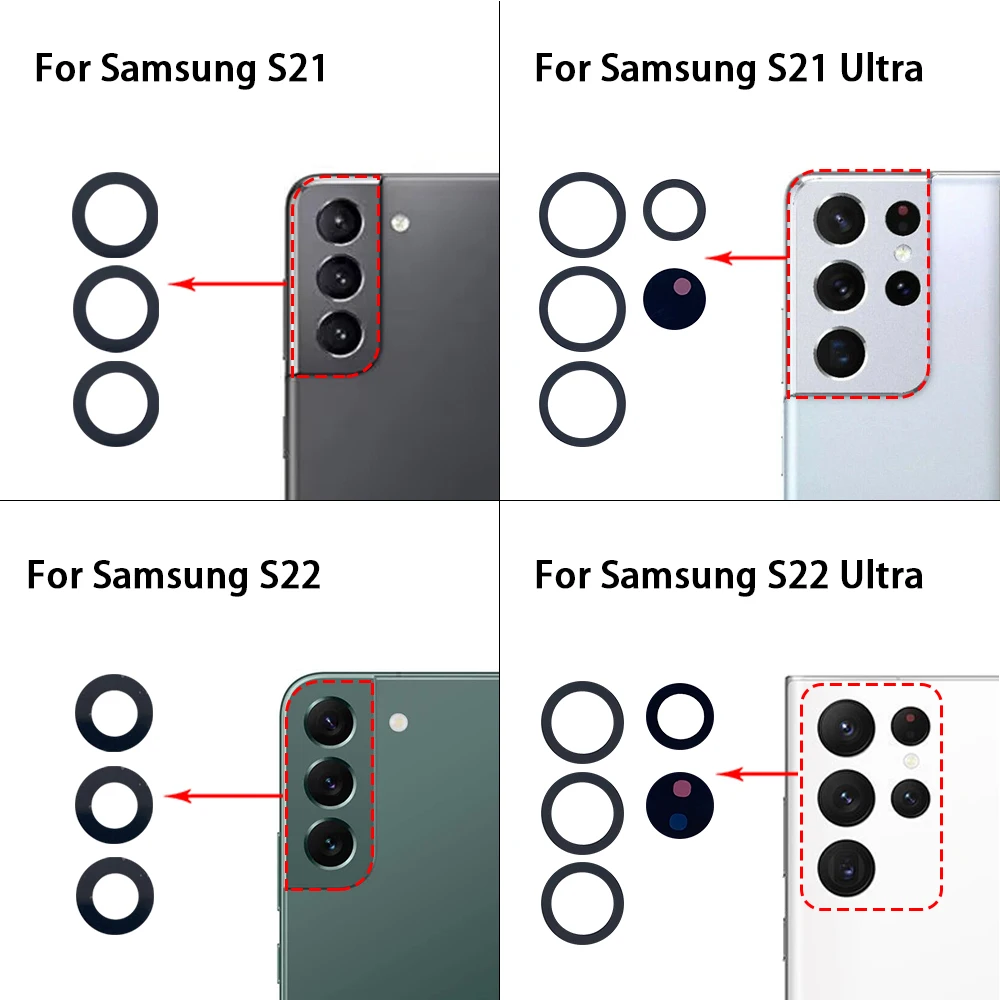 삼성 S23 S22 S20 Plus 울트라 카메라 유리용 후면 카메라 유리 렌즈(접착제 포함)