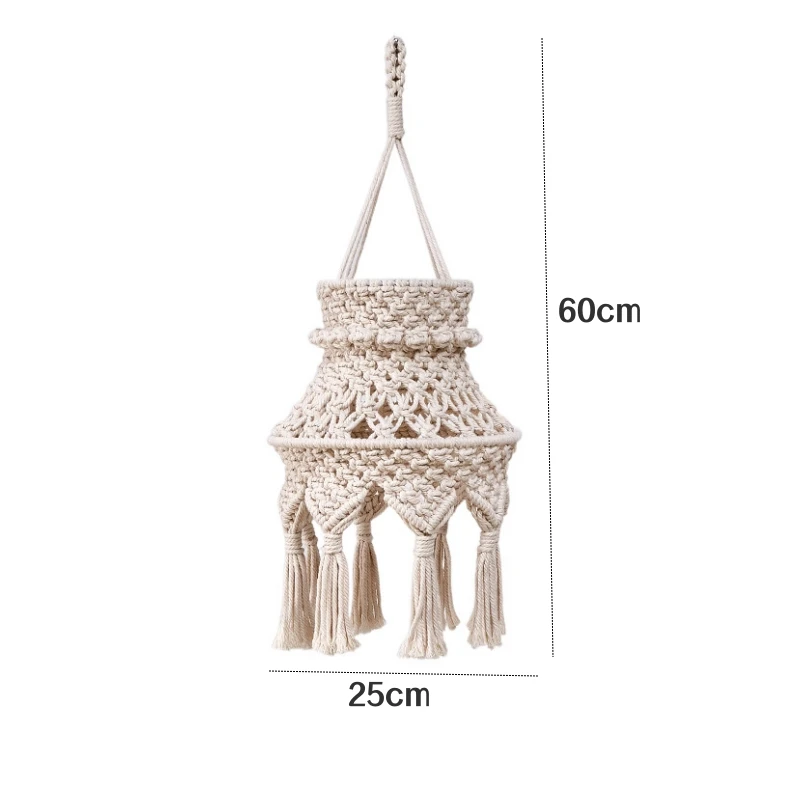 Macramé Abat-Jour Tricoté, Abat-Jour Plafond Pendentif Lumière Ombre