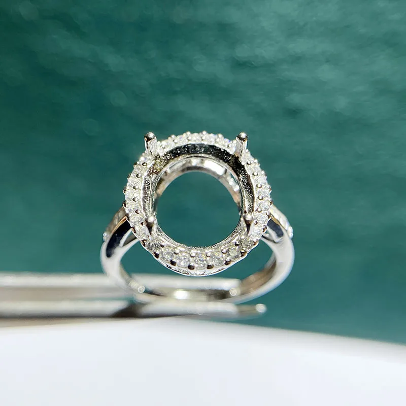 MeiBaPJ 4*6 & 10*14 Seven Sizes Fashion Ring Setting DIY Empty Holders for Women Real 925 Sterling Silver Fine Charm Jewelry