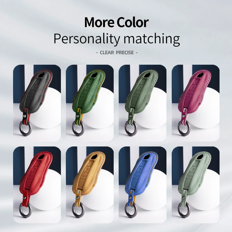 Fashion New Car key protection shell suede for For Porsche Cayenne Macan 911 Boxster Cayman Panamera 718 auto accessories — view 3
