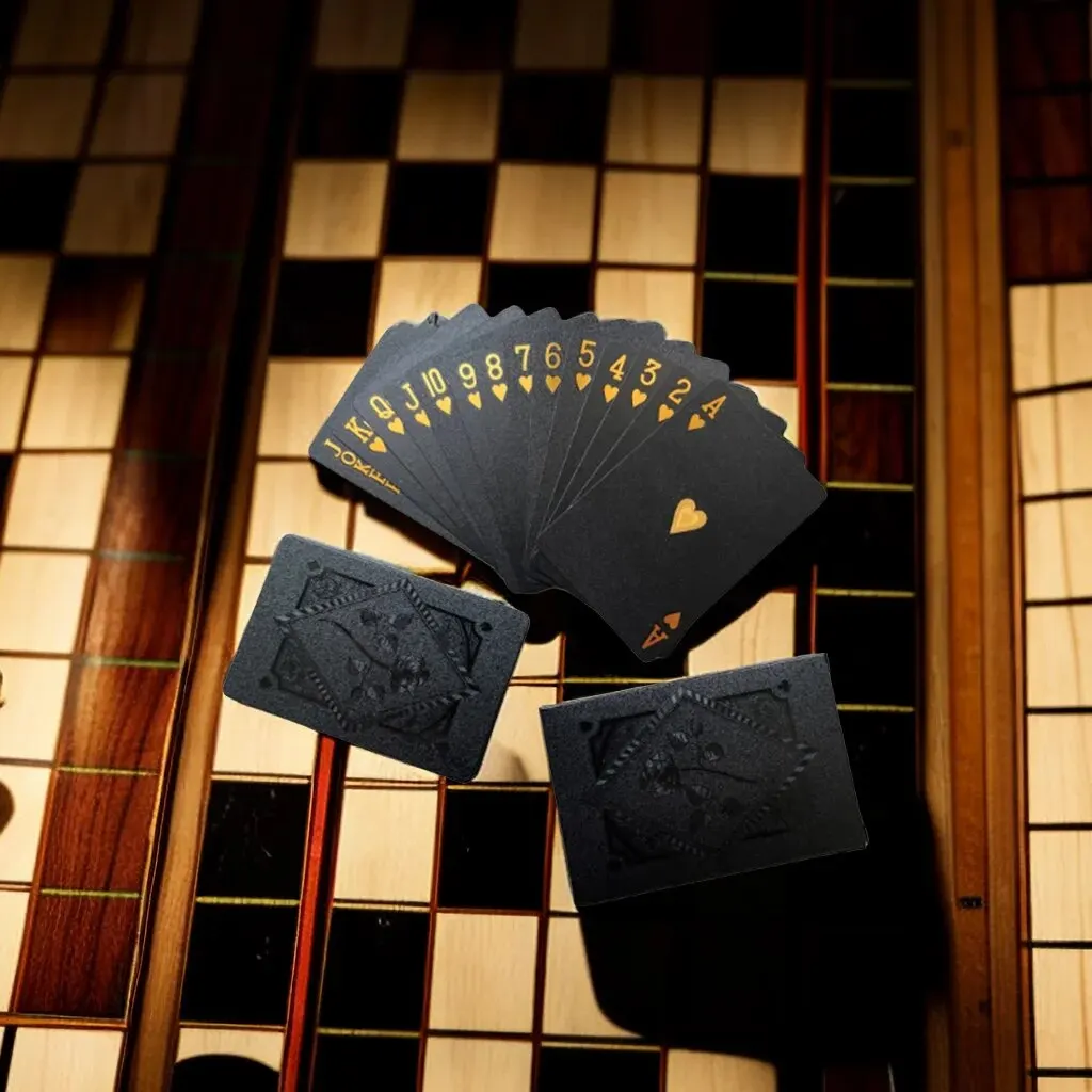 Card Games Playing Cards Board Games Color Black Gold Playing Card Game Card Group Waterproof Poker Suit Magic Package