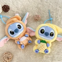 בובת סטיץ' של דיסני המקסימה צעצועי פלאש מחזיק מפתחות אנימה ויניל פיג'מות סטיץ' תליון אביזרים חמודים טבעת מפתחות מתנה לילד 5