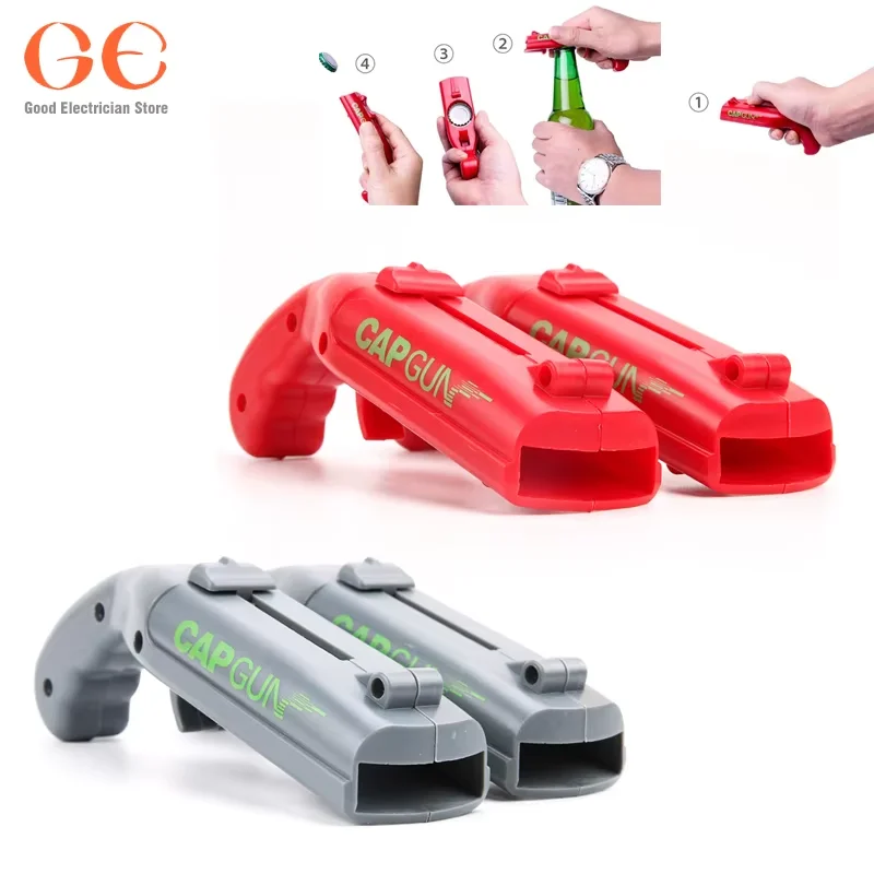 Cap Gun Bottle Opener Beer Bottle Cap Gun Toy Shooter Launcher Creative Toy for Party Bar
