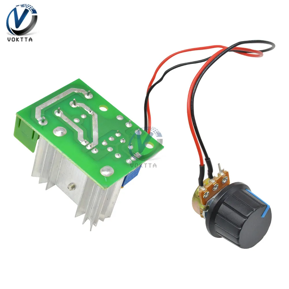 Motor Speed Controller DC Motor Speed Controller Motor Speed Controller Voltage Regulator Electric Motor Speed Controller AC 50V-220V 2000W High Power SCR Motor Speed Controller Module High Power Voltage Regulator Dimming Dimmers Governor 110V